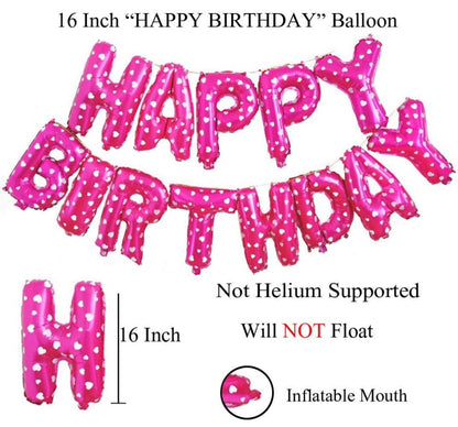 Letrero Happy Birthday rosado
