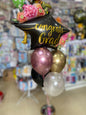 Bouquet Congrats Grad birrete con flores