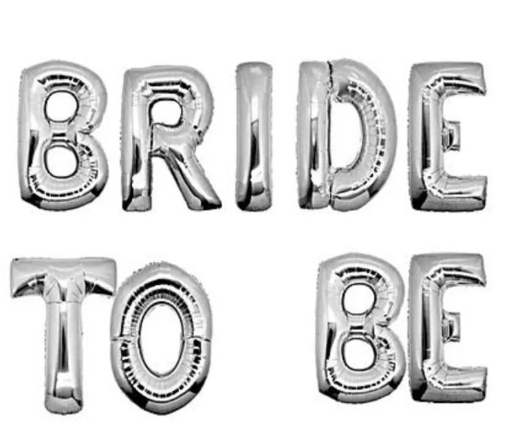 Letrero Bride To Be plateado 16"