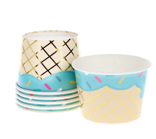 Vasos Helado Barquilla Azul