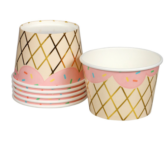 Vasos Helado Barquilla Rosado