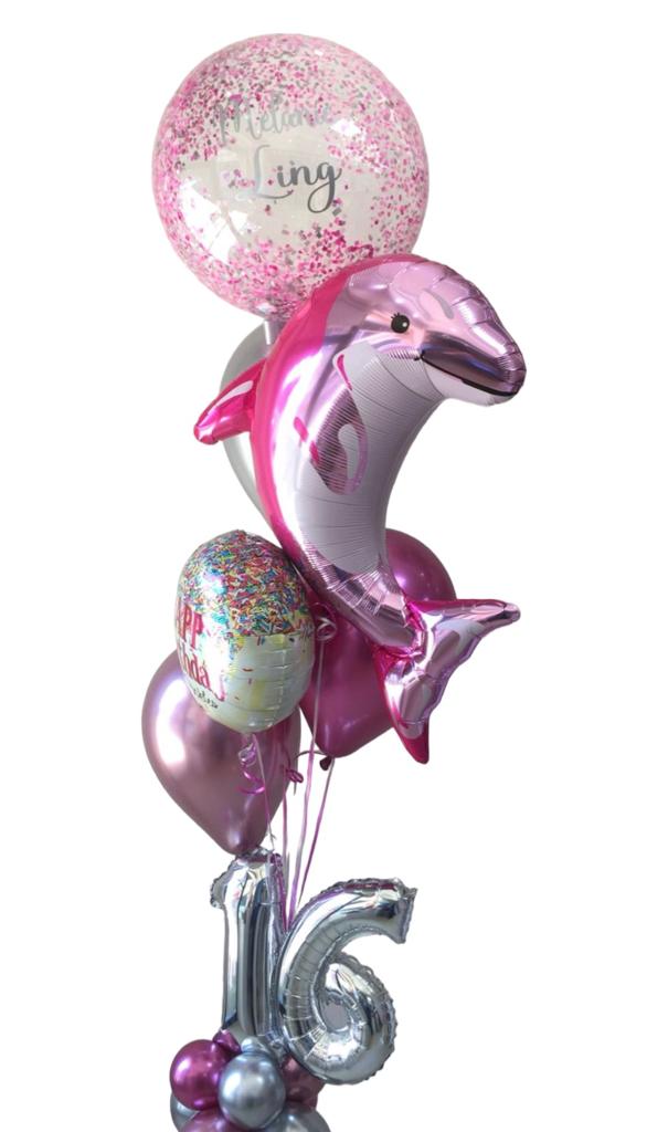 Burbuja 18" personalizada + Delfin 31"