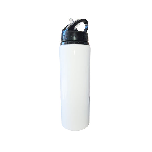 BOTELLA BLANCA 750 ML TAPA NEGRA SUBLIMACIÓN