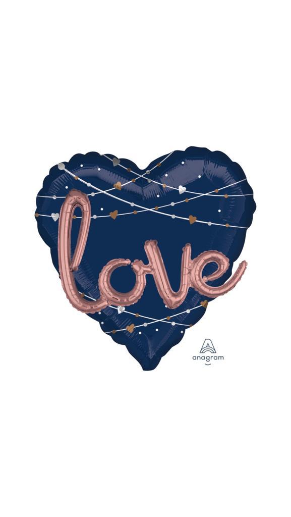 Multi Balloons Navy Love