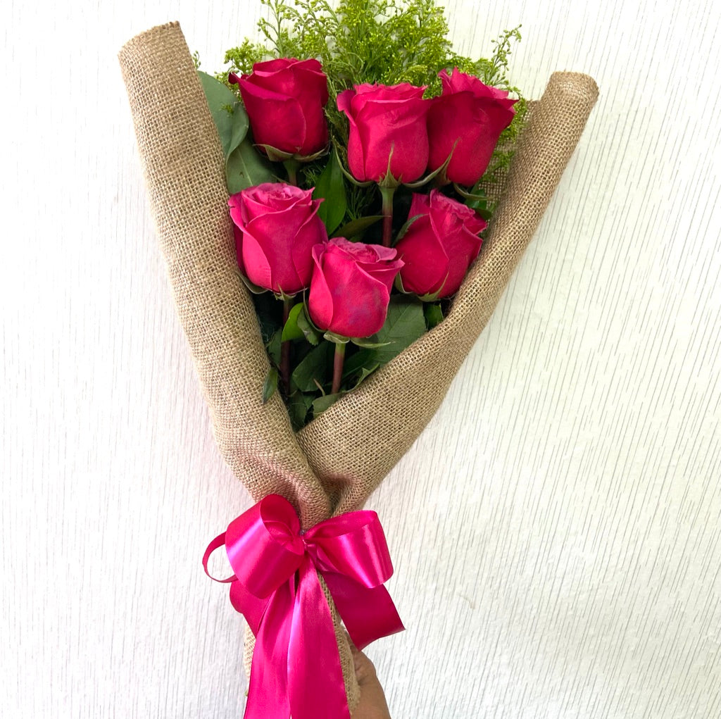 Bouquet  6 flores rosadas