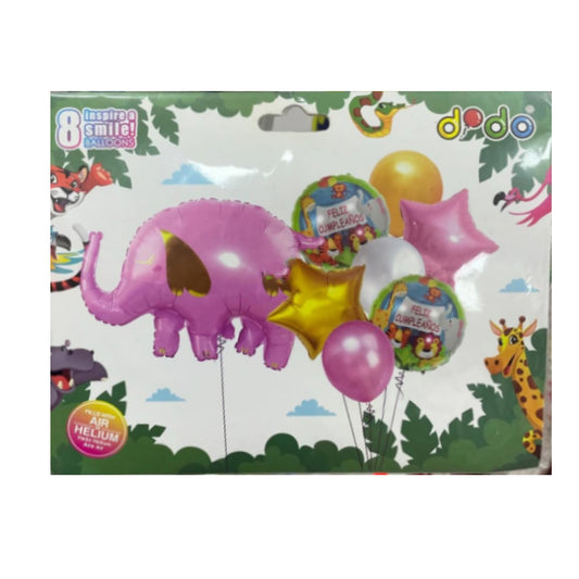 SET DE GLOBOS ELEFANTE (ROSADO)