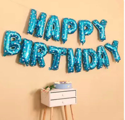 Letrero Happy Birthday azul