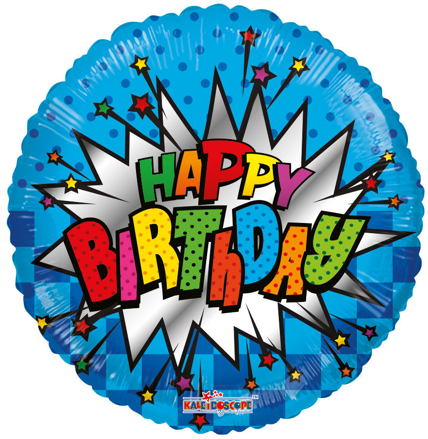 METALICO 18" AZUL HAPPY BIRTHDAY DE COLORES