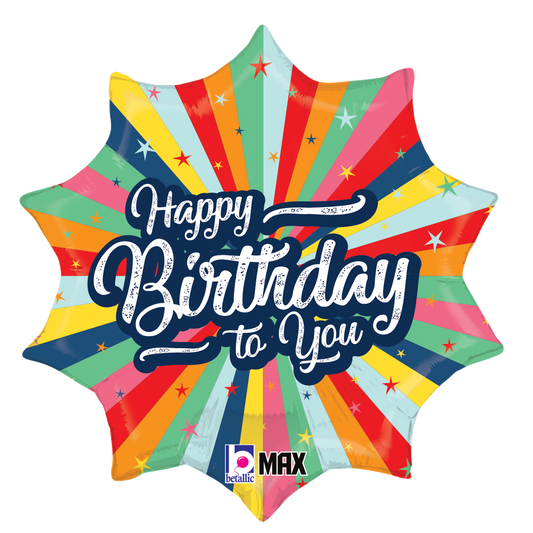 METALICO 18¨ HAPPY BIRTHDAY AMARILLO, NARANJA, VERDE Y AZUL