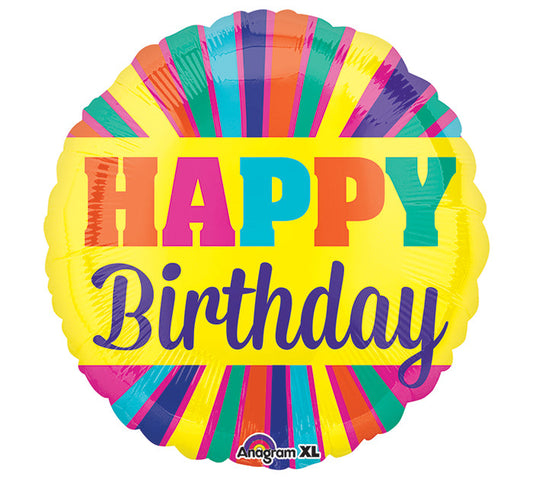 JUNIOR SHAPE HAPPY BIRTHDAY BLAST BURST BALLOON (21")