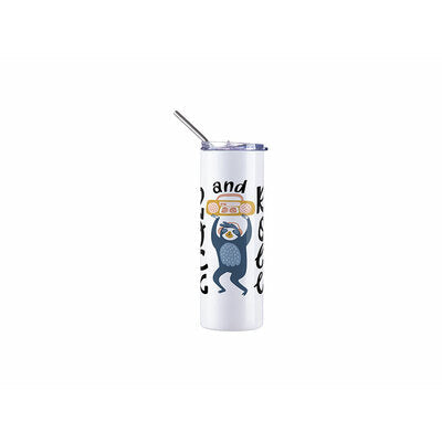VASO DE ACERO BLANCO CON ASA 20OZ / 600ML